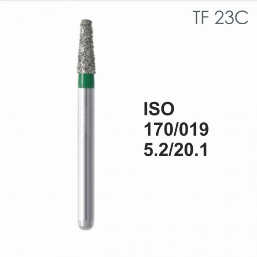 Бор алмазный MANI TF-23C по ISO 170, конус ,019 х 5.2 х 20.1 мм, зернистость C, 5 штук от магазина Stom-Prof