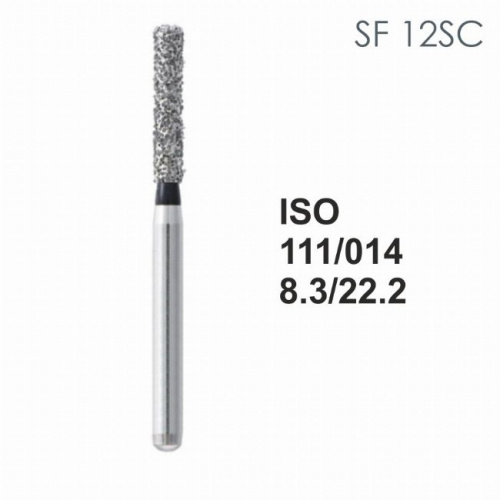 Бор алмазный MANI SF-12SC по ISO 111, цилиндр ,014 х 8.3 х 22.2 мм, зернистость SC, 5 штук от магазина Stom-Prof