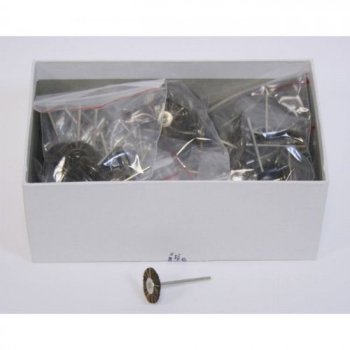 Щёточка Songjiang Sheshan натуральная щетина, коричневая, средней жесткости, диаметр 22мм, 144шт. от магазина Stom-Prof