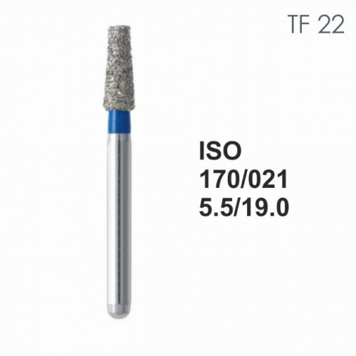 Бор алмазный MANI TF-22 по ISO 170, конус ,021 х 5.5 х 19.0 мм, зернистость S, 5 штук от магазина Stom-Prof