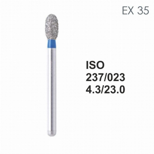 Бор алмазный MANI EX-35 по ISO 237, груша ,023 х 4.3 х 23.0 мм, зернистость S, 5 штук от магазина Stom-Prof