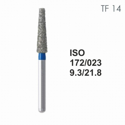 Бор алмазный MANI TF-14 по ISO 172, конус ,023 х 9.3 х 21.8 мм, зернистость S, 5 штук от магазина Stom-Prof