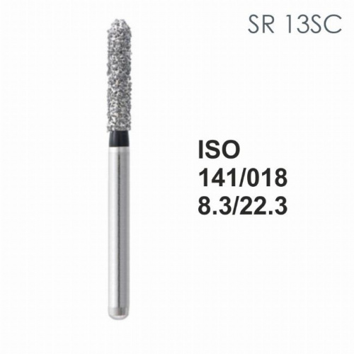 Бор алмазный MANI SR-13SC по ISO 141, цилиндр ,018 х 8,3 х 22.3 мм, зернистость SC, 5 штук от магазина Stom-Prof