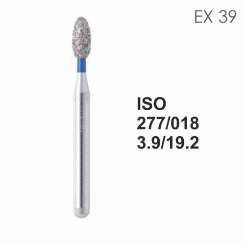 Бор алмазный MANI EX-39 по ISO 277, яйцо ,018 х 3.9 х 19.2 мм, зернистость S, 5 штук от магазина Stom-Prof