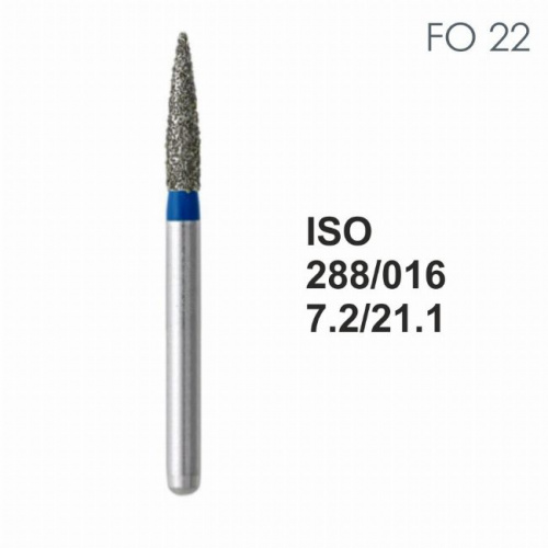 Бор алмазный MANI FO-22 по ISO 288, пламя ,016 х 7.2 х 21.1 мм, зернистость S, 5 штук от магазина Stom-Prof