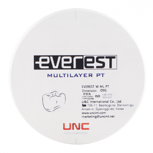 картинка Диск циркониевый Everest Multilayer PT, размер 95х25мм, цвет A2, многослойный UNC Everest Multilayer от магазина Stom-Prof