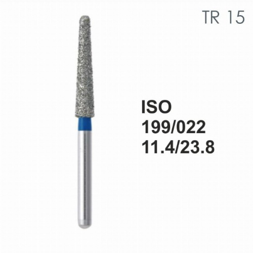 Бор алмазный MANI TR-15 по ISO 199, конус ,022 х 11.4 х 23.8 мм, зернистость S, 5 штук от магазина Stom-Prof