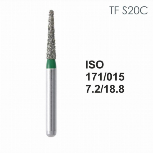 Бор алмазный MANI TF-S20C по ISO 171, конус ,015 х 7.2 х 18.8 мм, зернистость C, 5 штук от магазина Stom-Prof