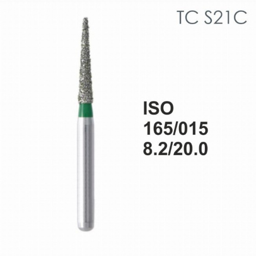 Бор алмазный MANI TC-S21C по ISO 165, конус ,015 х 8.2 х 20.0 мм, зернистость C, 5 штук от магазина Stom-Prof