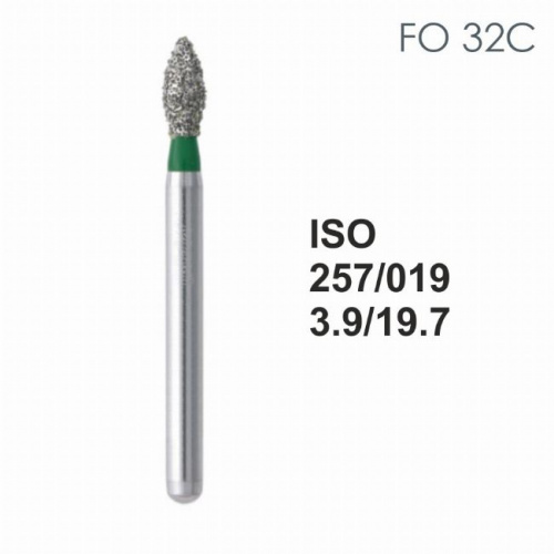 Бор алмазный MANI FO-32C по ISO 257, почка ,019 х 3.9 х 19.7 мм, зернистость C, 5 штук от магазина Stom-Prof
