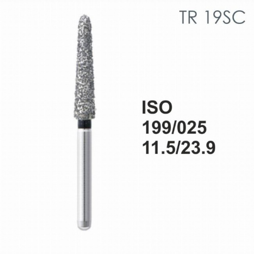 Бор алмазный MANI TR-19SC по ISO 199, конус ,025 х 11.5 х 23.9 мм, зернистость SC, 5 штук от магазина Stom-Prof