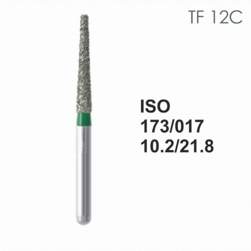 Бор алмазный MANI TF-12C по ISO 173, конус ,017 х 10.2 х 21.8 мм, зернистость C, 5 штук от магазина Stom-Prof
