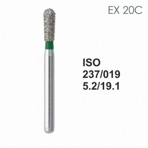 Бор алмазный MANI EX-20C по ISO 237, груша ,019 х 5.2 х 19.1 мм, зернистость C, 5 штук от магазина Stom-Prof