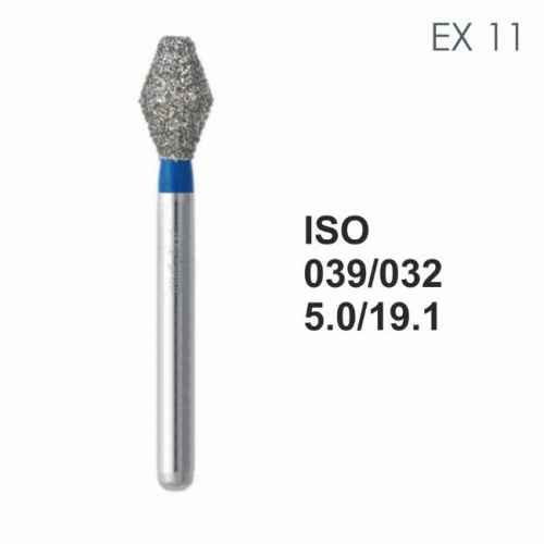 Бор алмазный MANI EX-11 по ISO 039, дв.конус ,032 х 5.0 х 19.1 мм, зернистость S, 5 штук от магазина Stom-Prof
