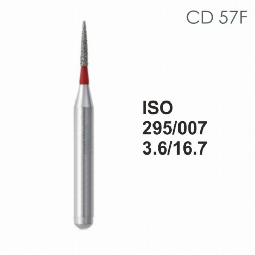 Бор алмазный MANI CD-57F по ISO 295, торпеда,007 х 3.6 х 16.7 мм, зернистость F, 5 штук от магазина Stom-Prof