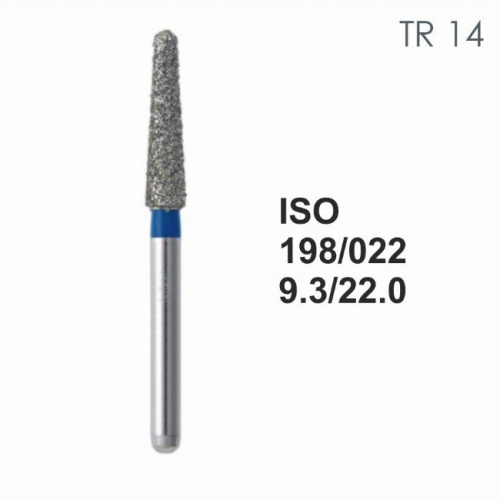 Бор алмазный MANI TR-14 по ISO 198, конус ,022 х 9.3 х 22.0 мм, зернистость S, 5 штук от магазина Stom-Prof
