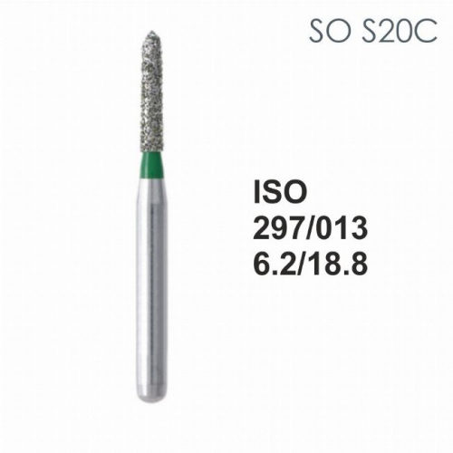 Бор алмазный MANI SO-S20C по ISO 297, торпеда ,013 х 6,2 х 18.8 мм, зернистость С, 5 штук от магазина Stom-Prof