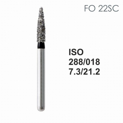 Бор алмазный MANI FO-22SC по ISO 288, пламя ,018 х 7.3 х 21.2 мм, зернистость SC, 5 штук от магазина Stom-Prof