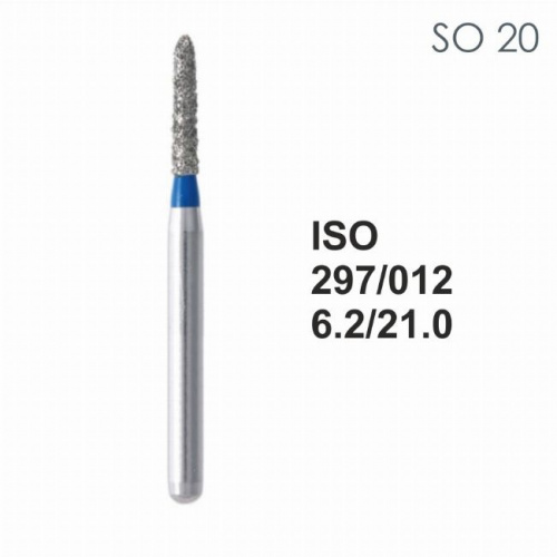 Бор алмазный MANI SO-20 по ISO 297, пламя ,012 х 6.2 х 21 мм, зернистость S, 5 штук от магазина Stom-Prof