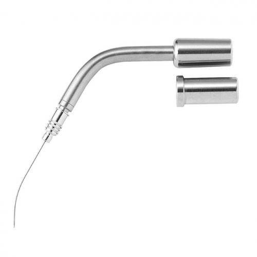 Канюля 13617 изогнутая, соединение диаметром 10 мм и коническое диаметром 11 мм, в комплекте с 5 сменными насадками и проволокой для прочистки от магазина Stom-Prof