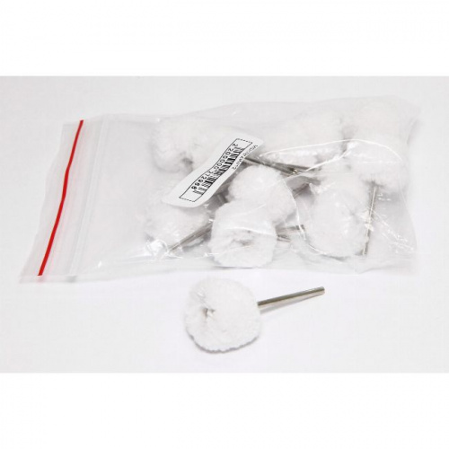 Фильц зуботехнический Sheshan Brush махровый, белый, на дискодержателе, диаметр 22мм, 12шт. от магазина Stom-Prof