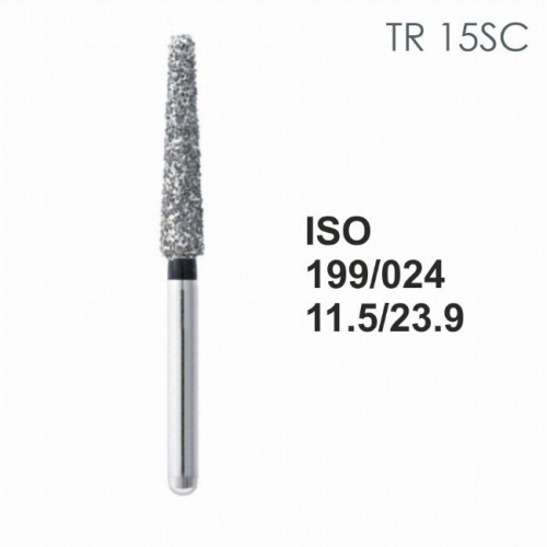 Бор алмазный MANI TR-15SC по ISO 199, конус ,024 х 11.5 х 23.9 мм, зернистость SC, 5 штук от магазина Stom-Prof