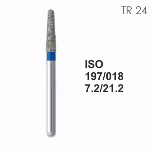 Бор алмазный MANI TR-24 по ISO 197, конус ,018 х 7.2 х 21.2 мм, зернистость S, 5 штук от магазина Stom-Prof