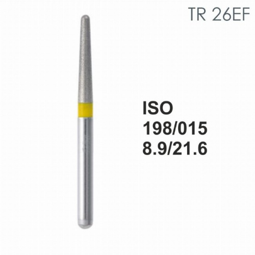 Бор алмазный MANI TR-26EF по ISO 198, конус ,015 х 8.9 х 21.6 мм, зернистость EF, 5 штук от магазина Stom-Prof