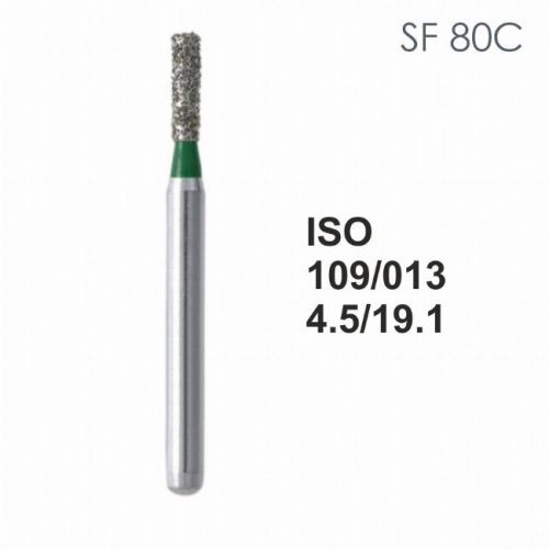 Бор алмазный MANI SF-80C по ISO 109, цилиндр ,013 х 4.5 х 19.1 мм, зернистость C, 5 штук от магазина Stom-Prof