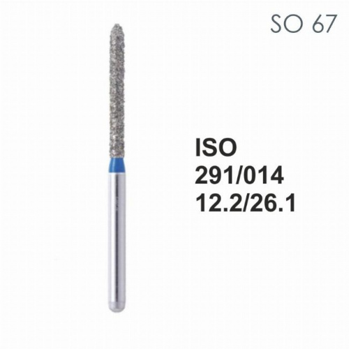 Бор алмазный MANI SO-67 по ISO 291, торпеда ,014 х 12,2 х 26.1 мм, зернистость S, 5 штук от магазина Stom-Prof