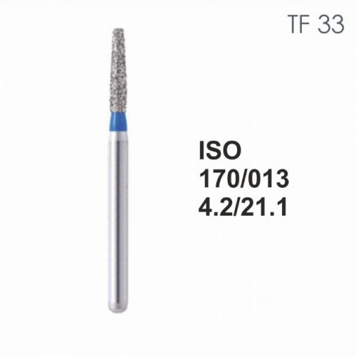 Бор алмазный MANI TF-33 по ISO 170, конус ,013 х 4.2 х 21.1 мм, зернистость S, 5 штук от магазина Stom-Prof