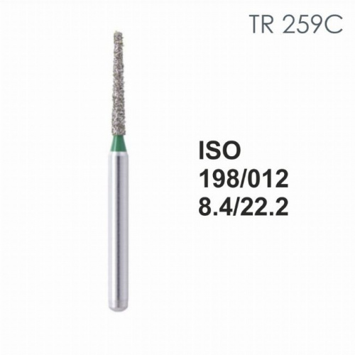 Бор алмазный MANI TR-259C по ISO 198, конус ,012 х 8.4 х 22.2 мм, зернистость C, 5 штук от магазина Stom-Prof