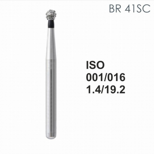 Бор алмазный MANI BR-41SC по ISO 001, шар, 016 х 1.4 х 19.2 мм, зернистость SC, 5 штук от магазина Stom-Prof