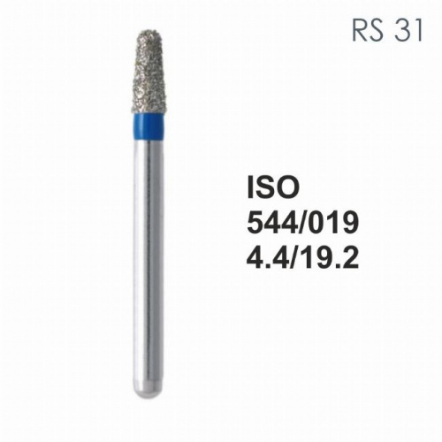 Бор алмазный MANI RS-31 по ISO 544, конус ,019 х 4.4 х 19.2 мм, зернистость S, 5 штук от магазина Stom-Prof