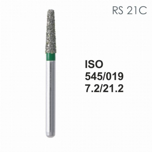 Бор алмазный MANI RS-21C по ISO 545, конус ,019 х 7.2 х 21.2 мм, зернистость C, 5 штук от магазина Stom-Prof