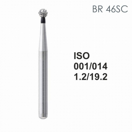 Бор алмазный MANI BR-46SC по ISO 001, шар, 014 х 1.2 х 19.2 мм, зернистость SC, 5 штук от магазина Stom-Prof