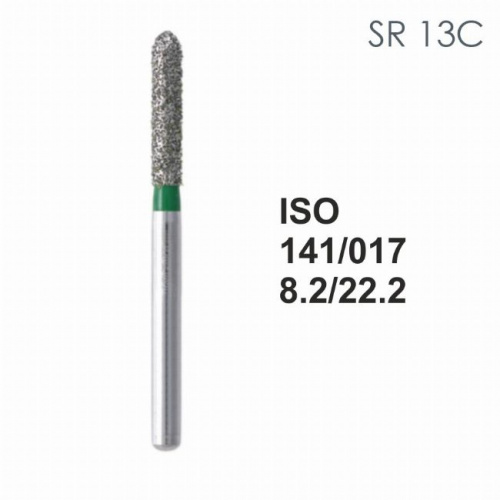 Бор алмазный MANI SR-13C по ISO 141, цилиндр ,017 х 8,2 х 22.2 мм, зернистость C, 5 штук от магазина Stom-Prof