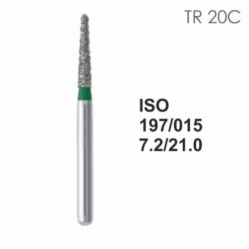 Бор алмазный MANI TR-20C по ISO 197, конус ,015 х 7.2 х 21.0 мм, зернистость C, 5 штук от магазина Stom-Prof