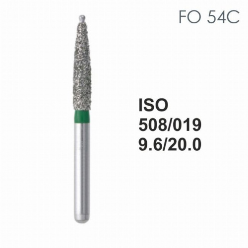Бор алмазный MANI FO-54C по ISO 508, пламя ,019 х 9.6 х 20.0 мм, зернистость C, 5 штук от магазина Stom-Prof