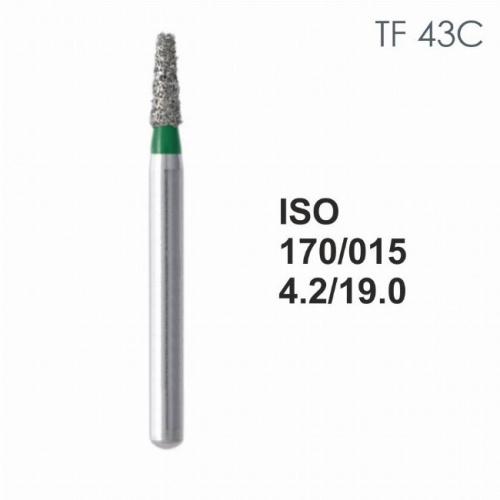 Бор алмазный MANI TF-43C по ISO 170, конус ,015 х 4.2 х 19.0 мм, зернистость C, 5 штук от магазина Stom-Prof