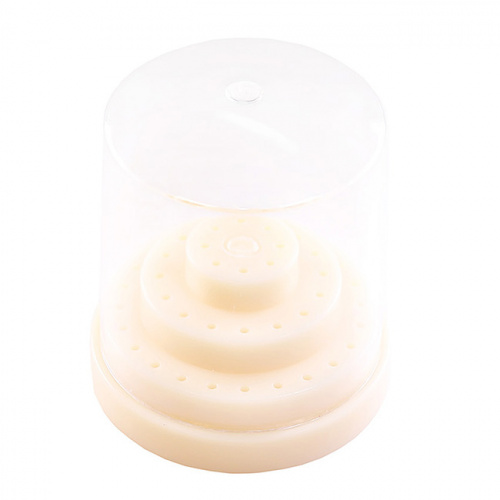 Подставка пластиковая Wuhan для боров, круглая,с прозрачной крышкой, 48 отверстий, белая. от магазина Stom-Prof