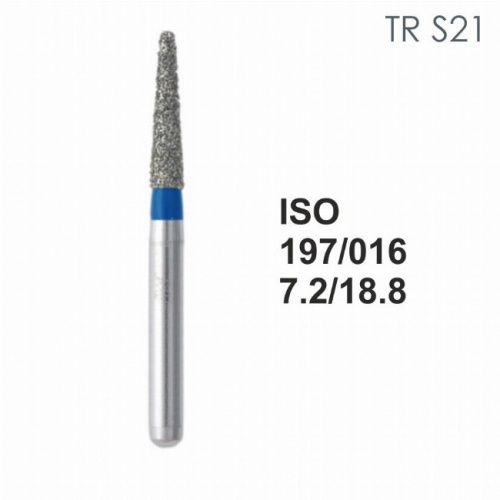 Бор алмазный MANI TR-S21 по ISO 197, конус ,016 х 7.2 х 18.8 мм, зернистость S, 5 штук от магазина Stom-Prof