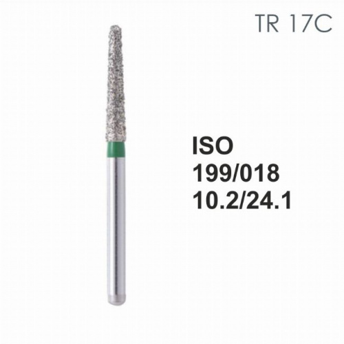 Бор алмазный MANI TR-17C по ISO 199, конус ,018 х 10.2 х 24.1 мм, зернистость C, 5 штук от магазина Stom-Prof