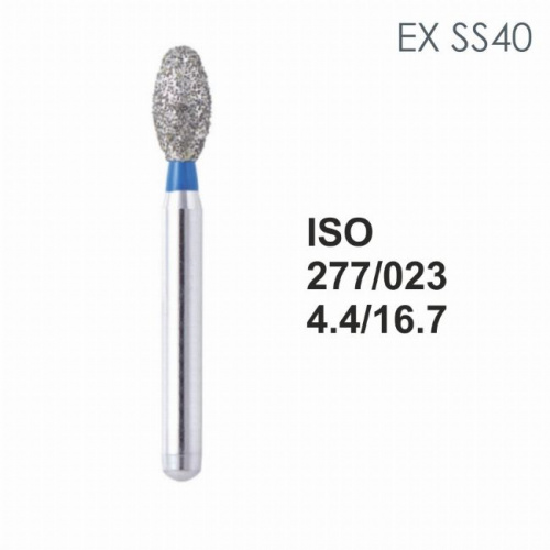 Бор алмазный MANI EX-SS40 по ISO 277, яйцо ,023 х 4.4 х 16.7 мм, зернистость S, 5 штук от магазина Stom-Prof