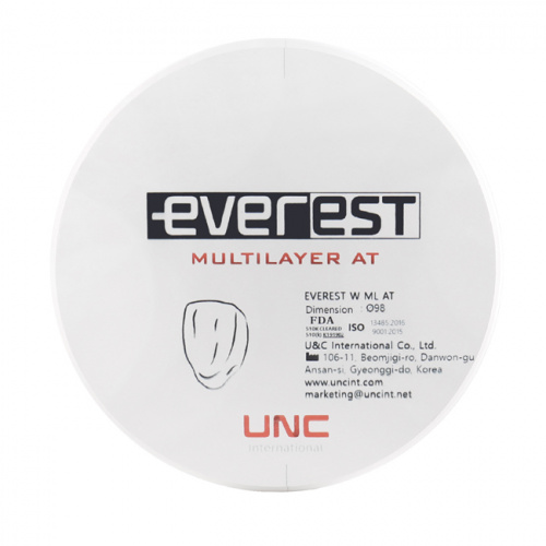 Диск циркониевый Everest Multilayer AT, размер 98х20мм, оттенок C4, многослойный UNC Everest Multilayer от магазина Stom-Prof