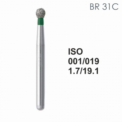 Бор алмазный MANI BR-31C по ISO 001, шар, 019 х 1.7 х 19.1 мм, зернистость C, 5 штук от магазина Stom-Prof