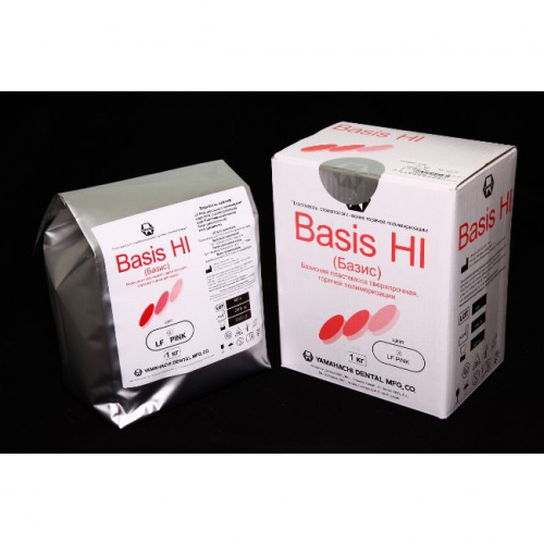 Пластмасса базисная Basis HI, сверхпрочная, горячей полимеризации, цвет LF Pink, порошок 1 кг. от магазина Stom-Prof