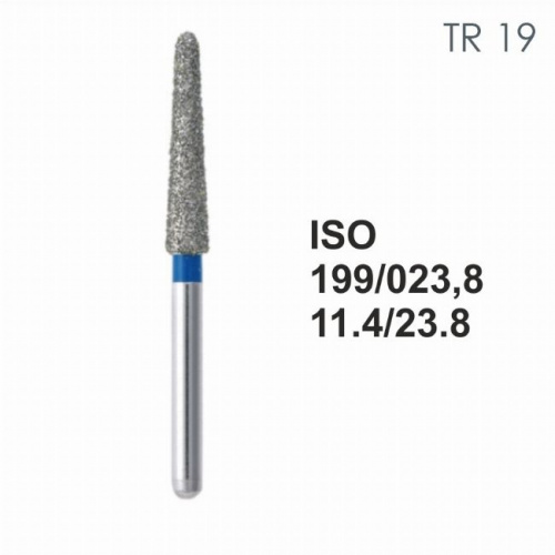 Бор алмазный MANI TR-19 по ISO 199, конус ,023 х 11.4 х 23.8 мм, зернистость S, 5 штук от магазина Stom-Prof